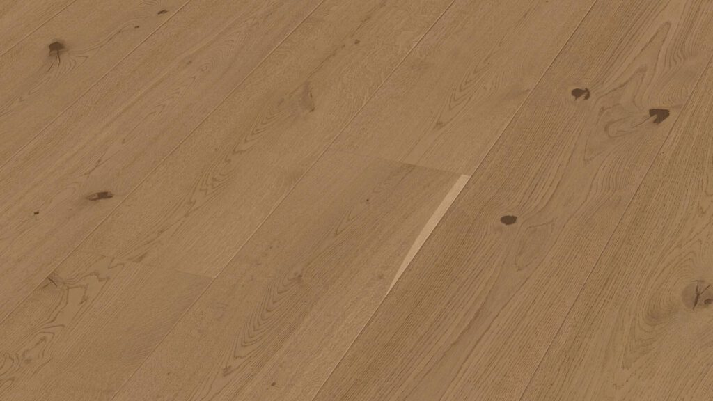 Suelo de madera Lindura HD 400 Roble auténtico marrón barro 20225 barnizado ultramate