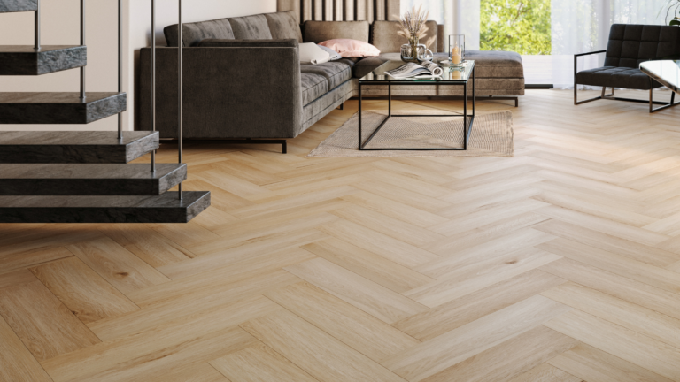 Suelo vinílico Arbiton Amaron Herringbone ACOUSTIC - DĄB YANKEE - 6.3mm/0.55mm - Detalle 1