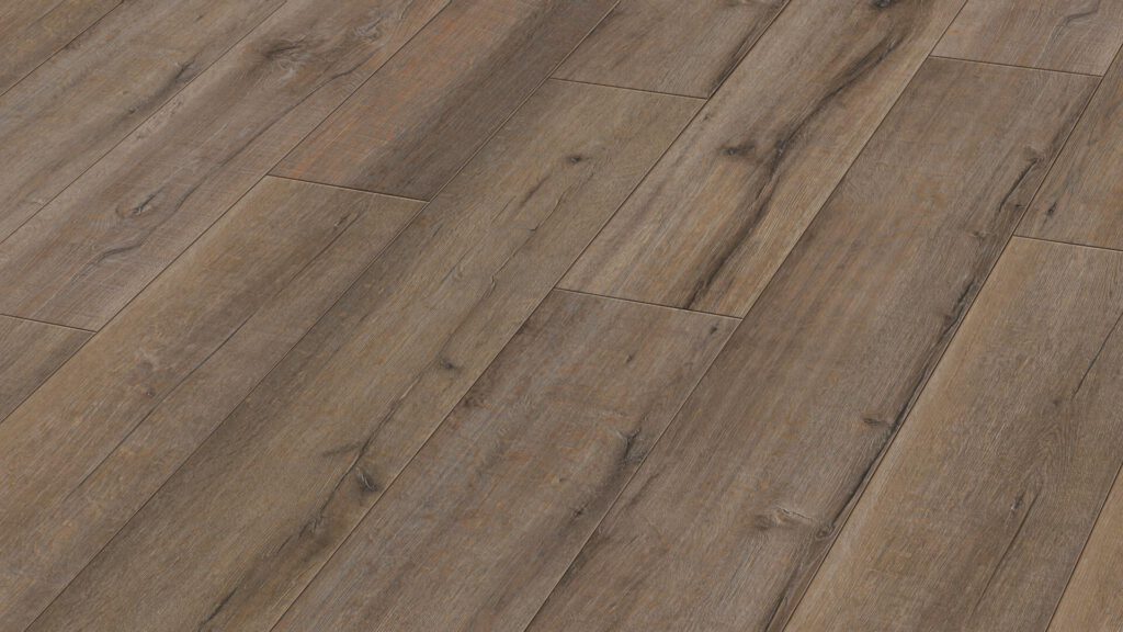 Suelo de diseño MeisterDesign. next DD 500 S Roble madera vieja gris barro 06986