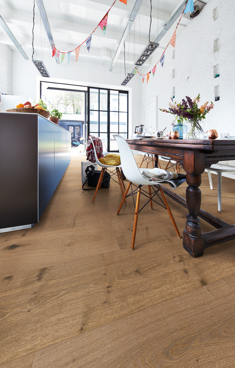 Suelo de madera Lindura HD 400 Roble auténtico greige 08905 aceitado natural