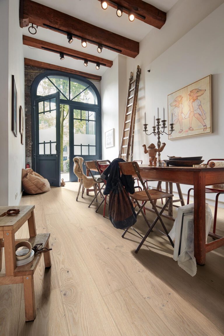 Parquet MeisterParquet. longlife PD 400 Roble vivo blanco crema 09012 barnizado ultramate