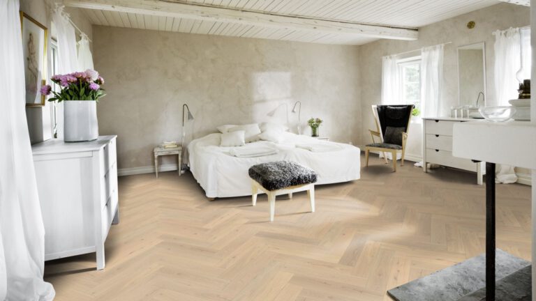 Roble Herringbone Cd Crème White - Detalle Lama y Textura 1